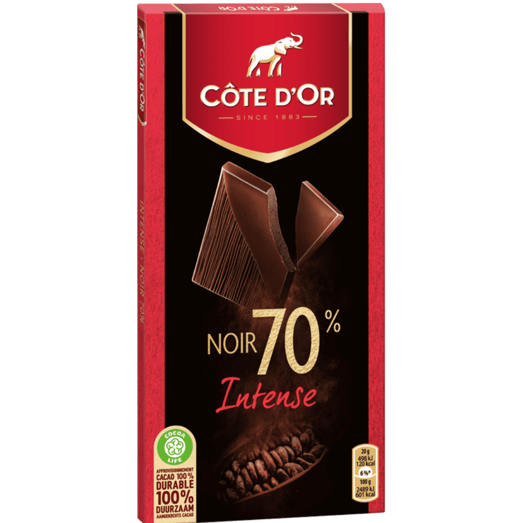 Côte d'Or Noir 70% Intense Dark Chocolate Bar - ChocolateHunt