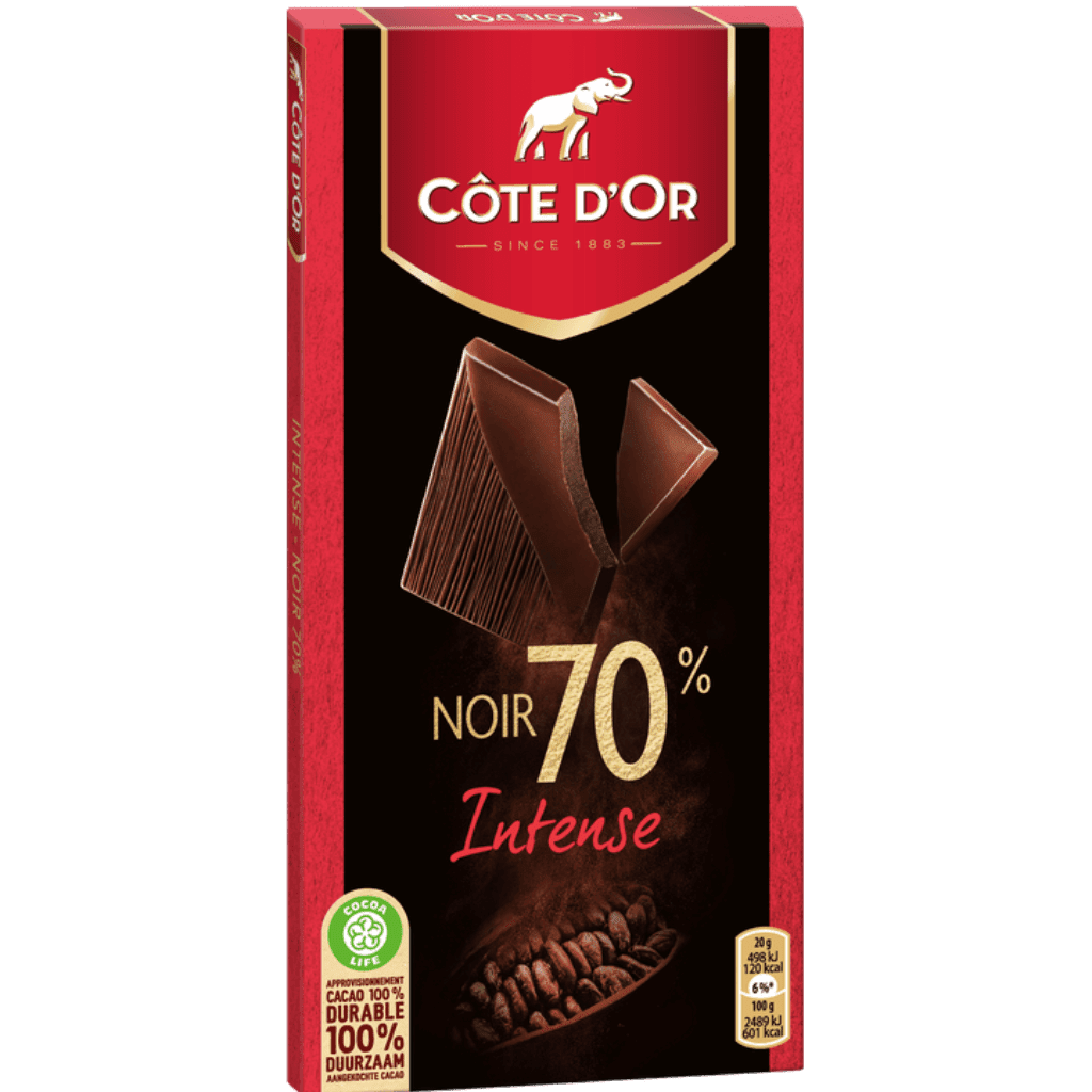 Chocolat Noir Cote D Or Chocolat Noir Cote D Or 27 Côte d'Or Noir 70% Intense Dark Chocolate Bar – ChocolateHunt