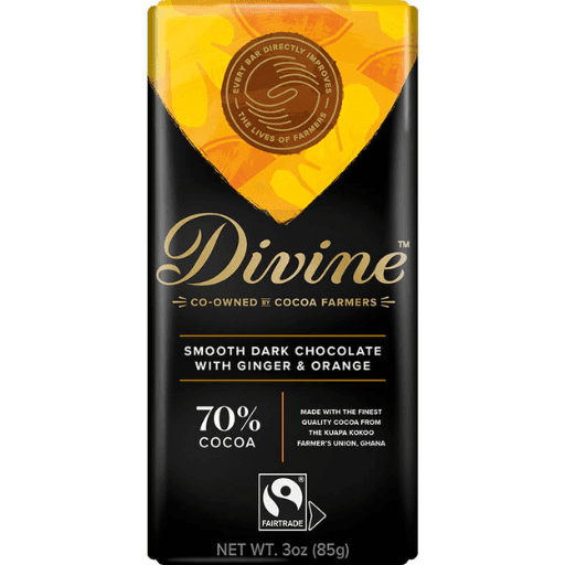 Divine Smooth Dark Chocolate with Ginger and Orange - ChocolateHunt