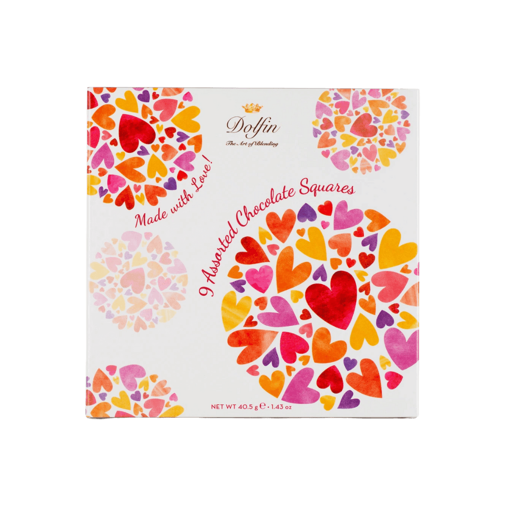 Dolfin Love 9 piece assorted chocolate squares box - ChocolateHunt