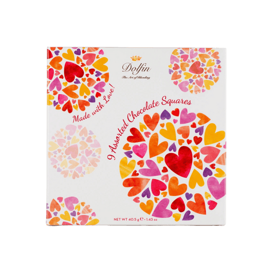 Dolfin Love 9 piece assorted chocolate squares box - ChocolateHunt