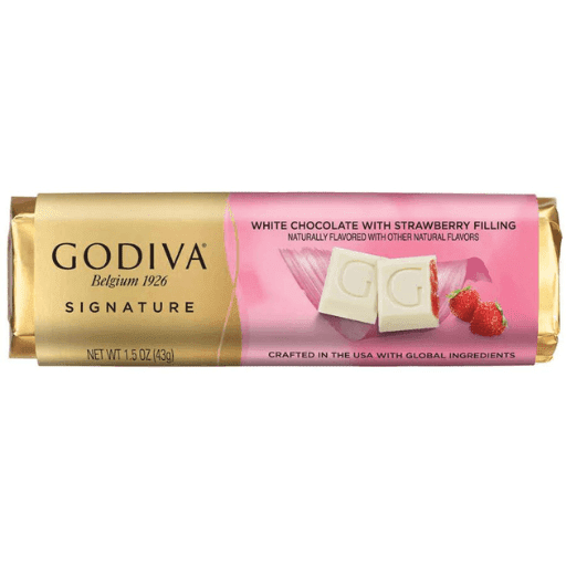 Godiva SIGNATURE White Chocolate with Strawberry Filling Mini Bar - ChocolateHunt