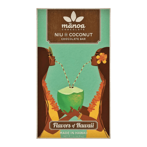 Mānoa Chocolate Niu X Coconut 60% Vegan Milk Chocolate Bar - ChocolateHunt