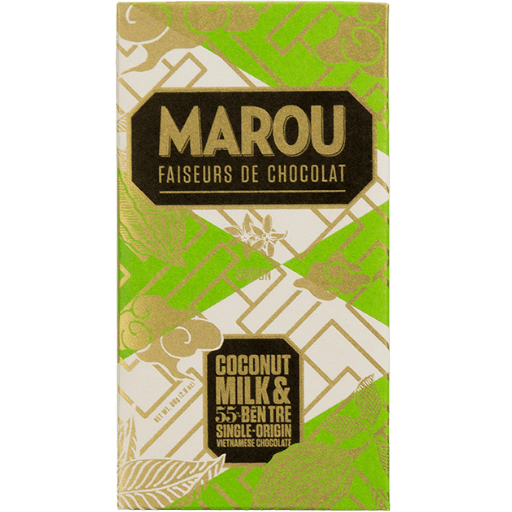 Marou Coconut Milk Bên Tre 55% Dark Chocolate Bar - ChocolateHunt