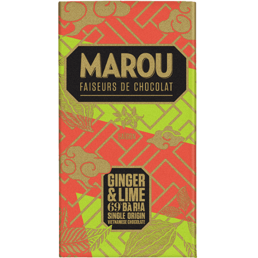 Marou Ginger & Lime Bà Ria Dark Chocolate Bar - ChocolateHunt