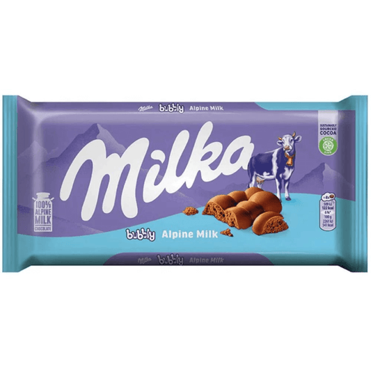 Milka Bubbly Alpine Milk Chocolate Bar - ChocolateHunt