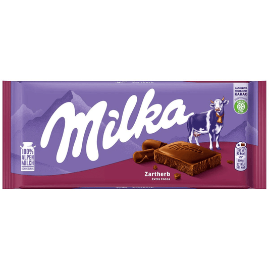 Milka Zartherb (Extra Cocoa) Chocolate Bar - ChocolateHunt