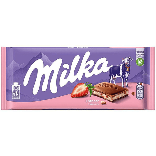 Milka Erdbeer (Strawberry) Chocolate Bar - ChocolateHunt