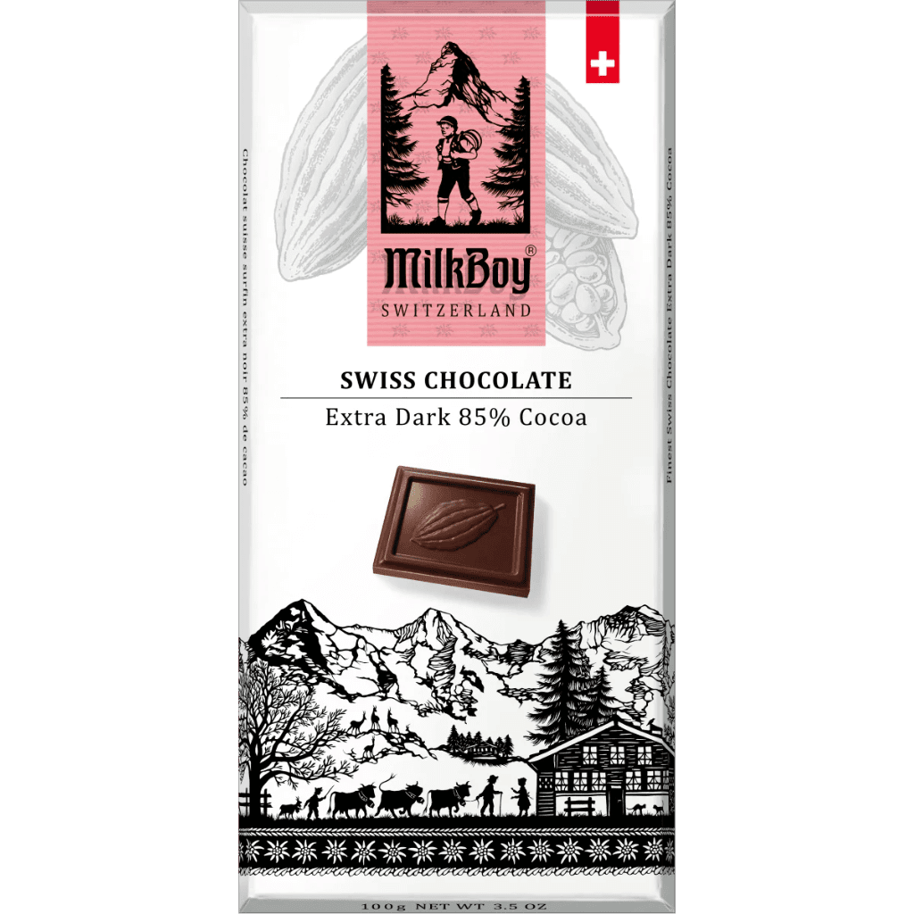 Milkboy Swiss Chocolate Extra Dark 85% Cocoa - ChocolateHunt