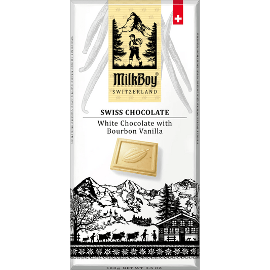 Milkboy Swiss Chocolate White Chocolate with Bourbon Vanilla - ChocolateHunt