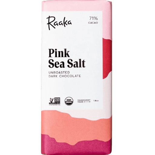 Raaka Pink Sea Salt Dark Chocolate Bar - ChocolateHunt