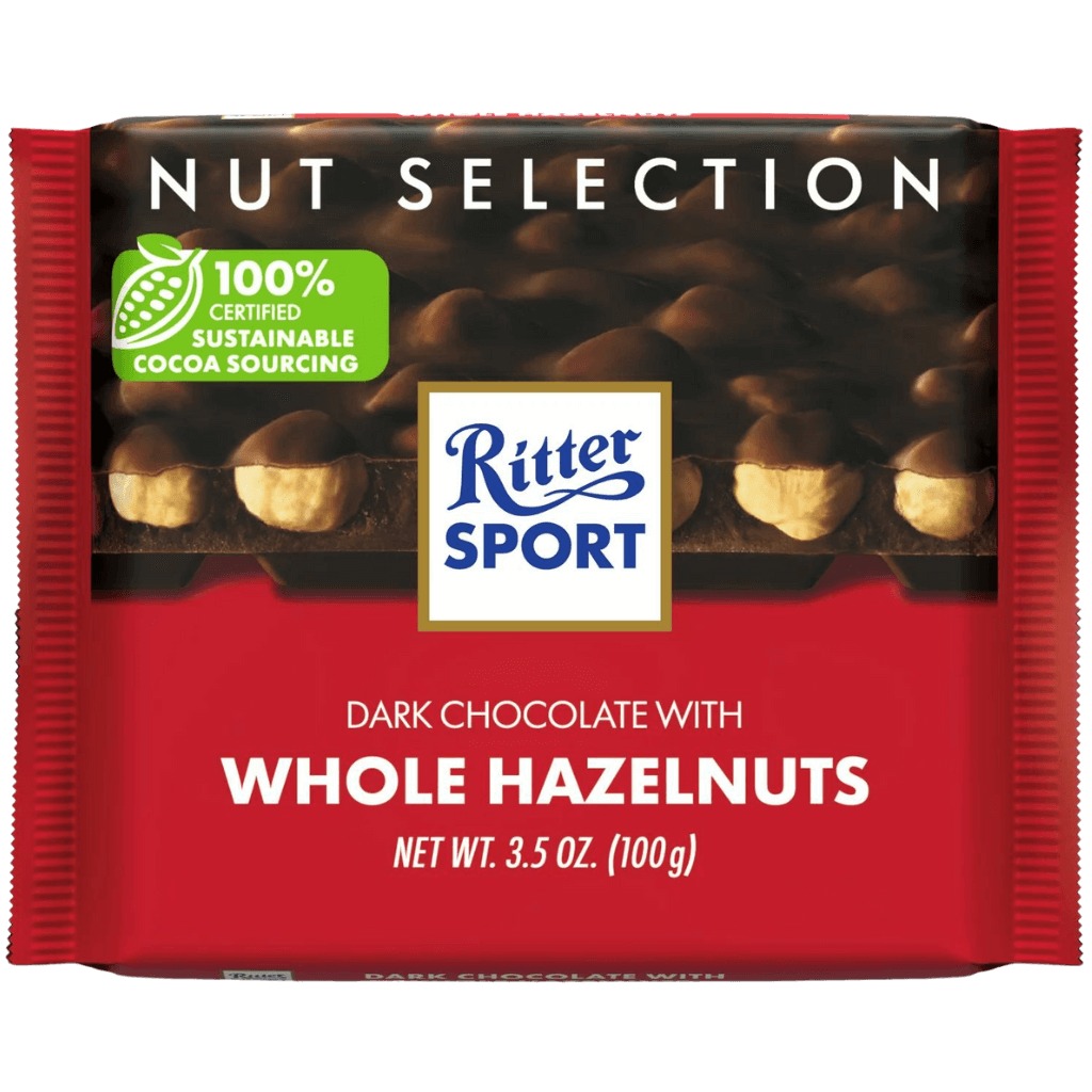 Ritter Sport Dark Chocolate with Whole Hazelnuts - ChocolateHunt