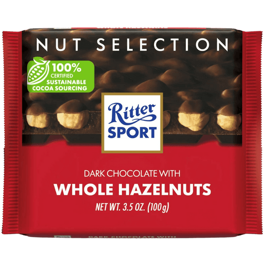 Ritter Sport Dark Chocolate with Whole Hazelnuts - ChocolateHunt