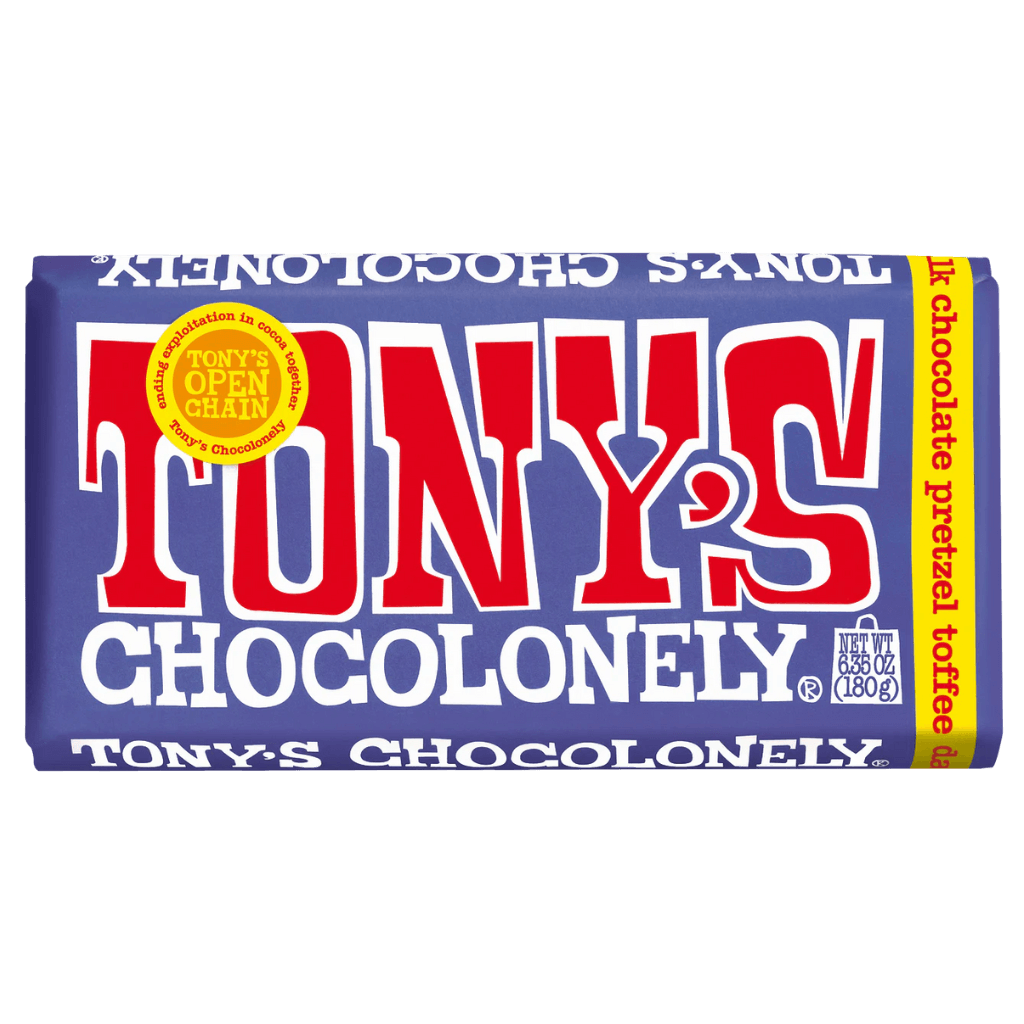 Tony's Chocolonely Dark Milk Pretzel Toffee 42% Chocolate Bar - ChocolateHunt